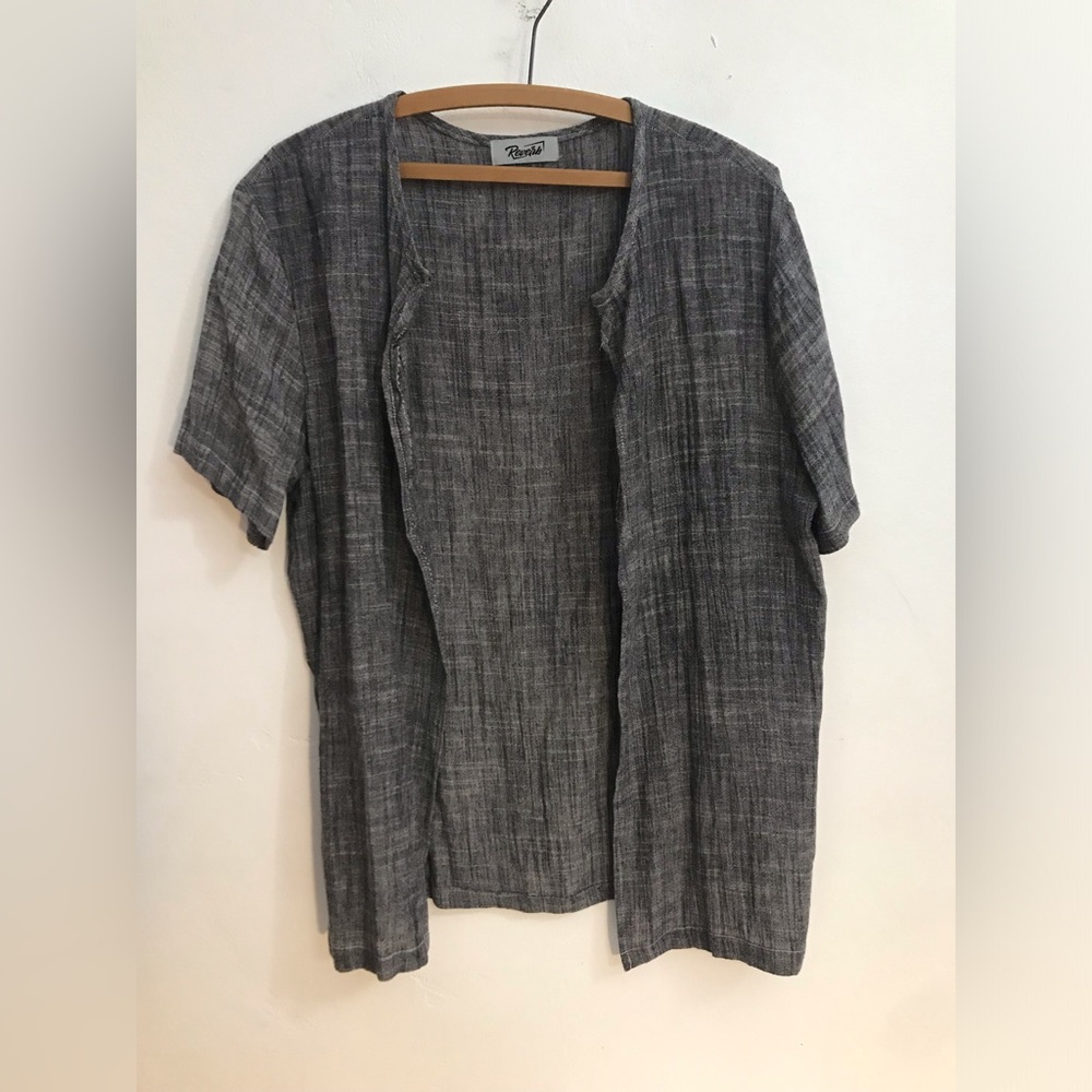 Reverb Blouse Women's M/L Gray Open Short Sleeve  Art Teacher Core